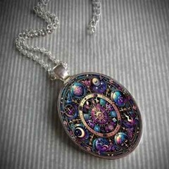 1 Piece Stylish Elegant Constellation Oval Glass Necklace Romantic Gift Jewelry