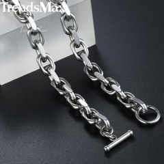 Toggle Necklace Cable Link Chain Necklace for Men Stainless Steel 18 20 24 26 in