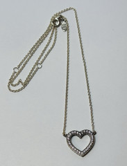 Pandora Sterling 925 Silver Loving Hearts Cz Necklace 590534CZ 15 in -.14