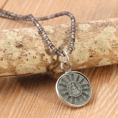KELITCH Statement Necklaces Buddha PeaceC Pendant Stone Beaded Handmade Necklace