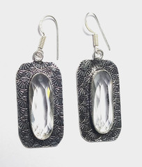 Hydro White Crystal Gemstone Handmade Earring Jewelry Earring Size 1.5 Inches