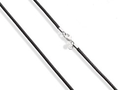 Elegant 18-Inch Black or Brown Leather Cord Necklace with Sterling Silver Clasp