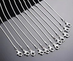 10PCS wholesale 925 sterling solid silver 1MM 16-30inch snake chain necklace