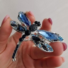 Fashion Crystal Vintage Dragonfly Brooch for Women Large Insect Pin Jewelry Gift