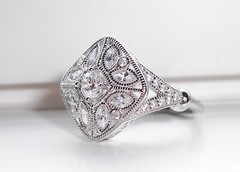 Antique Style Blooming Flower Ring CZ 925 Sterling Silver Women’s-Sizes 4-11
