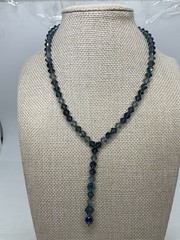 Givenchy Blue Beaded Lariat Necklace