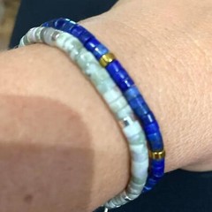 Natural Lapis Lazuli Bead Healing Empath Protection Dainty Women Men Bracelet