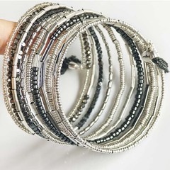 Stella Dot Boho Beads Statement Wrap Bangle Retro Women Party Vacation Jewelry