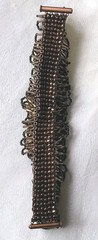 Black Beaded Bracelet With Glass Bead Accents; Gold/brown/black