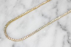 14k STAMPED 2mm Tennis Chain Necklace 10.6ctw Lab Sim VVS1 Diamonds GOLD 12g+