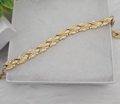 Gold Vintage Bracelet for Women, Diamond Cut Bracelet, 14k Heavy Plated Gold