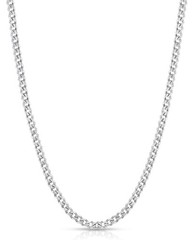 Fiusem 3.5mm Silver Colored Chains for Men, Plated 20 inches,